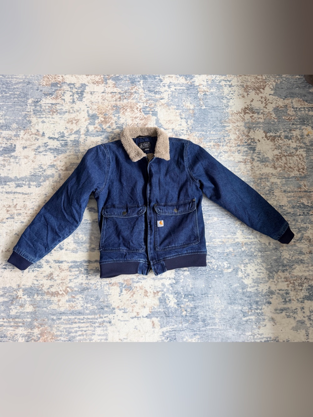 Carhartt Women’s Sherpa Lined Denim Jacket Medium Relaxed Fit